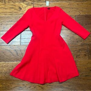 Ann Taylor Red Long Sleeve Dress